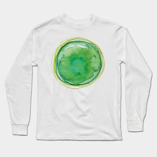 Abstract green watercolor paint illustration texture design Long Sleeve T-Shirt